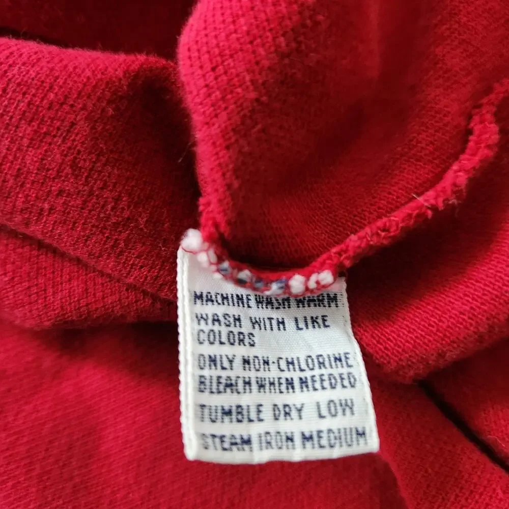 Polo By Ralph Lauren Mens Red Long Sleeve Casual Polo Shirt Size Large Preppy